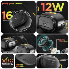 Dubstep Pop 600 Wireless Speaker, 15 Hrs Playtime, 52mm Driver, TWS Pairing, 6W Output Bluetooth Speakers (Grey)