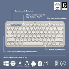 Logitech Pebble 2 Combo, Wireless Keyboard and Mouse, Quiet and Portable, Customisable, Logi Bolt, Bluetooth, Easy-Switch for Windows, macOS, iPadOS, Chrome -