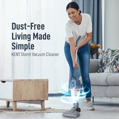 KENT Dash Vacuum Cleaner | 600W | High Suction Power >16 kPa | Cyclone5 Technology and HEPA Filter | Bagless Design | Ideal for Floor, Curtain, Carpet, Sofa & Car | Black & Blue