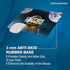 TURTLEWINGS | Mousepad | Inspirational Quote Mousepad – 22x18 cm, 3mm Thick | Abstract Design Non-Slip Rubber Base | Office, Study & Gaming Use | Premium Smooth Surface 3