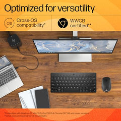 HP 240 Bluetooth Wireless Mouse with 3 Buttons/1600 DPI Red Optical Tracking/Sleek and Ambidextrous/Compatible to Windows 10, macOS, Chrome OS, 3 Years Warranty (Black)