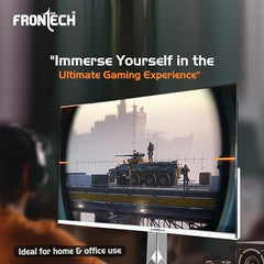 FRONTECH Ultima Series 24 Inch Curved LED Monitor, Refresh Rate 100Hz, 3500R Curve, Full HD 1080p, Built in Speaker, Bezel Less Design, HDMI & VGA Ports, 3 Years Warranty (MON-0088, White)