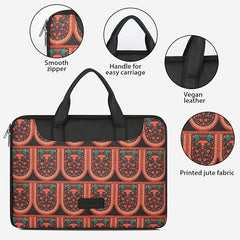 Tabelito Laptop Sleeve Bag 13" to 15.6 inch for Women Jute and Vegan Leather Office Everyday Handbags
