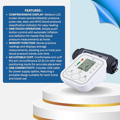 Dr Diaz BP80 Automatic Digital Blood Pressure Monitor for Clinical, Hospital, Home & Professional Use | Liquid Crystal Display | High Accuracy | BP Monitor Cuff | 1 Year Warranty