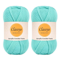 Classyo Acrylic Yarn for Crocheting (100gms x 1 Ball, 4ply) | Soft Wool Crochet Thread | Acrylic Hand Knitting Yarn | Wool for Crochet | For Sweater, Scarf, Hat, Baby Clothes, Purse, Gift Bags and DIY Crafts (Butter, Pack of 1)