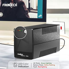 FRONTECH UPS Force Static Converter - 600VA/360W | 12V/7Ah Lead Acid Battery, Maintenance Free Battery, LED Indicator, Power Backup & Protection for Home/Office PC and Desktop (2569 - Black)