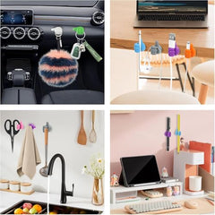 Shivstor 15 Pack Self Adhesive WallHook Heavy DutyHook for Hanging Without Drilling Transparent Nail Free StickyHook Strong Wall Hanger Set of 15 FlowerHook for Kitchen Bathroom Home Storage