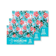 Zen Sangam Express your Mind - Square Gouache Glued Watercolor Sketch Paper Pad - 300 Gsm - Cold Pressed - 24 Sheets - Rough Grain Surface - Size (10.5Cm X 10.5Cm) - Gouache Book