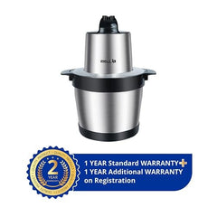 IBELL MT600SM Electric Chopper, 2-Yr Warranty, 6 Litre Stainless Steel Bowl, 1800W, Multi Purpose for Cutting Slicing Meat, Vegetables, Nuts & Fruits (Silver)
