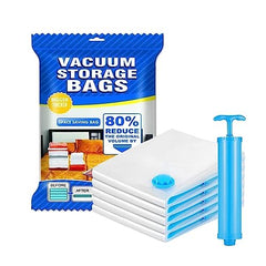 BRINKL Vacuum Storage Bags, 5 Pack with Air Pump, 80% Space Saving, Multiple Sizes - Small 50x70 cm, Medium 60x80 cm, Large 80x100 cm