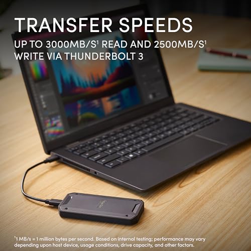 1TB SanDisk Professional PRO-G40™ SSD, External Solid State Drive, Thunderbolt 3™ (40Gbps), USB-C™ (10Gbps), 3000MB/s R, 2500MB/s W Ultra-Rugged IP68, 4000Lbs Crush Resistance, 5 Yr Warranty