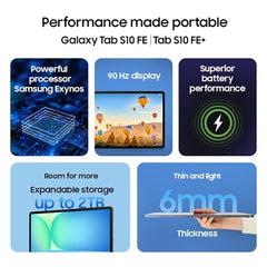 Samsung Galaxy Tab S10 FE [Smartchoice], S Pen in-Box, 27.7 cm (10.9 inch) Display, AI Writing, Desktop Mode, Pre Loaded Pro Apps, 8 GB RAM, 128 GB Storage, Wi-Fi Tablet, Gray