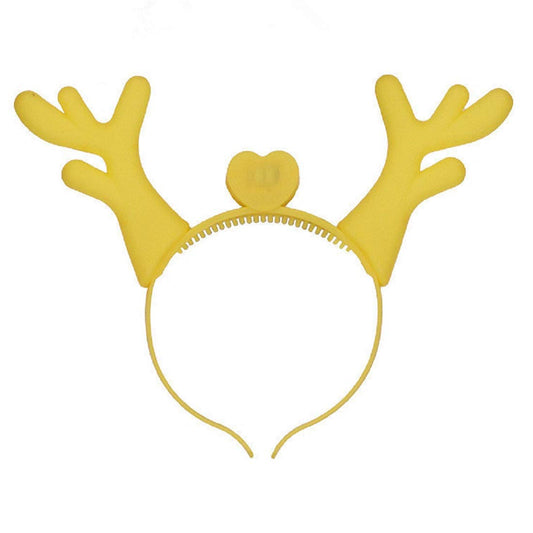 SYGA LED Flashing Light Up Antler Pattern Crowns Headband Hair Band Headdress for Party Decoration Party Caps (Yellow)