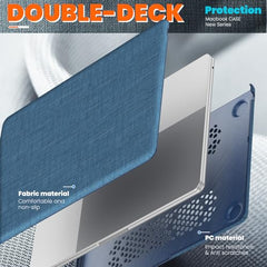 ProElite Case for MacBook Air 13.6 inch 2022 2023 2024 2025 Release M5/M4/M3 A3113 M2 A2681 with Touch ID, Fabric Material Hard Shell with Slim TPU Bumper and Fold Kickstand, Purple