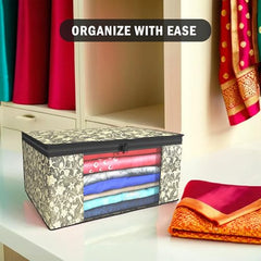 Kuber Industries Clothes Organizer For Wardrobe (Pack of 3 Each) 2-in-1 Combo Storage Organizer For Saree and Blouse - Dress Organizer For Wardrobe - Saree Covers With Zip (Maroon)