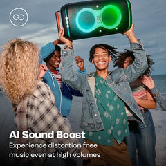 JBL Partybox Encore 2 with Mic, Wireless Bluetooth Party Speaker, AI Sound Boost, Dynamic Light Show, Upto 15Hrs Playtime, Replaceable Battery, Multi-Speaker Connection by Auracast, PartyBox App-Black