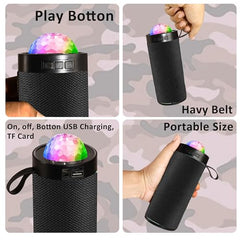 PerfX M21VP Portable Bluetooth Speaker 10W – Thunder Bass, Inbuilt Disco Lights, Wireless Speaker for Party & Outdoor (Disco Light 10 W Bluetooth Speaker, Green)