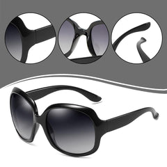 SYGA Style Large Frame Sunglasses Women's Sunglasses Fashion Sunglasses Toad Glasses (Black)