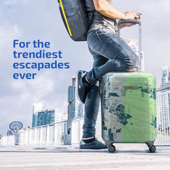 Skybags Trooper Set of 3 (S+M+L) Printed Hard Case Trolley Bags, Green