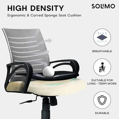 Amazon Brand - Solimo Worklo Mid Back Office Chair for Work from Home | Study | Revolving | Computer (Heavy Duty Powder Coated Metal Base, Stylish Black Mesh)