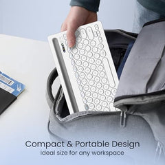 Portronics Bubble Dock Wireless Keyboard with Tablet Holder, Multi-Device Pairing, Rechargeable Battery,Dual Connectivity(2.4 GHz RF & Bluetooth 5.3v)