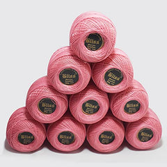 Dhruv Crafts Crochet Cotton Thread Yarn for Cross Stitch, Knitting, Embroidery & Craft Projects, Mercer Crochet Thread Ball, Shade B25 Red, 20 Gram, 0.5 MM Thickness, Sewing & DIY Supplies