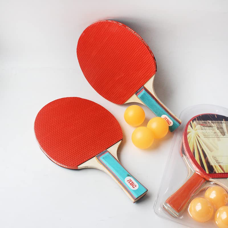 SYGA 2 Bats and 3 Ping Balls Table Tennis Set Short Handle Table Tennis Paddle Racket Kit for Children Gifts, Sports