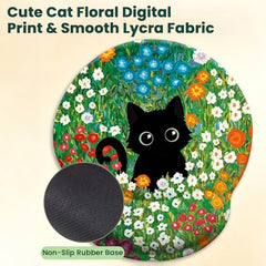 ZORBES® Mouse Pad with Wrist Support, Funny Cat Ergonomic Mouse Pad | I'm Fine Motivational Memo Design, Soft Gel Rest, Non-Slip Mouse Mat for Office Home