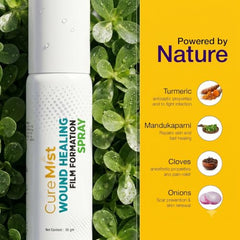 CureMist AYURVEDIC First Aid Wound Spray || Antiseptic, AntiFungal || Patented || Instant Relief to Cuts, Burns, Abrasions & Dry surgical Wounds II Reduced Scarring II Great for Sports Injuries || 100% Ayurvedic Ingredients only || Haldi Palandu Lavanga…