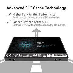 Silicon Power 256GB SSD 3D NAND A55 SLC Cache Performance Boost SATA III 2.5" Internal Solid State Drive SU256GBSS3A55S25AH