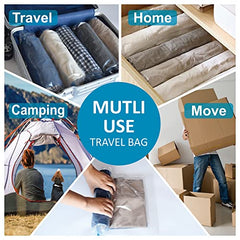 16 Travel Compression Bags Vacuum Packing, Roll Up Travel Space Saver Bags for Luggage, Cruise Ship Essentials (6 Large Roll/6 Medium Roll/4 Small Roll)