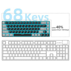 MageGee Portable 60% Mechanical Gaming Keyboard, MK-Box LED Backlit Compact 68 Keys Mini Wired Office Keyboard with Blue Switch for Windows Laptop PC Mac - Blue/White