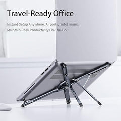 EDNITA ( 2Pcs Mini Laptop Stand for Desk | Portable Metal PC Desk Stand, Aluminium Cooling Pad Mini Clip Compatible with MacBook Apple Laptop, Lenovo, Dell, Hp, Acer & Other Laptops (Black)