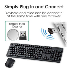 ELECOM Japanese Layout USB 2.4GHz Wireless Keyboard & Mouse Combo for Computer and Laptop, 109 Keys, Full-Size with Numeric Keypad, Quiet, Foldable Stand Windows Mac (TK-FDM106MBK)