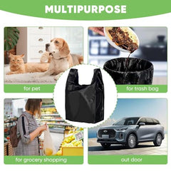 Small Black Polythene Garbage Bags, 100 Pcs approx, S Size 13x16 Inches, for Sanitary Pads, Diapers, Dog/Cat Litter in Bathroom/Office