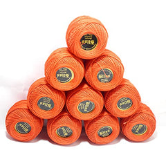 Dhruv Crafts Crochet Cotton Thread Yarn for Cross Stitch, Knitting, Embroidery & Craft Projects, Mercer Crochet Thread Ball, Shade B25 Red, 20 Gram, 0.5 MM Thickness, Sewing & DIY Supplies