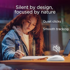 Lenovo Yoga Bluetooth Silent Mouse, 3 Level DPI Adjustment, 36 Month Battery Life, Bluetooth 5.3, 3 Device Paring, Whisper Quiet, Programmable Buttons, Smooth Finish, Luna Grey