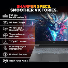 HP Smartchoice Victus, 13th Gen i7-13620H, 6GB RTX 4050, 16GB DDR4(Upgradeable) 512GB SSD, 144Hz, 300nits, 15.6''/39.6cm, Win11, Office24, Mica Silver, 2.3kg, fa2100tx, Xbox Gamepass* Gaming Laptop