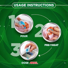 Ariel Power Gel Liquid Detergent for Front Load – 4kg | Removes 100 Dried Stains in 1 Wash | Faster Dissolving | Long-Lasting Fragrance | Color Protection | At the price of Powders