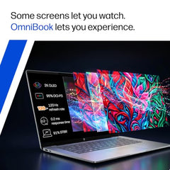 HP Smartchoice Omnibook 5 OLED (Previously Pavilion), Snapdragon X Processor 45 Tops (16GB LPDDR5x,1TB SSD) 2K,16''/40.6cm, Win11, Office24, Silver, 1.59kg, fb0001QU, Multi-Day Battery AI Laptop