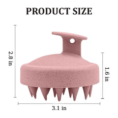 MOMISY Scalp Massager Shampoo Brush, Eco-Friendly Wheat Straw Body With Soft Silicon Bristles, Hair Scalp Scrubber, Scalp Exfoliator | Dandruff Removal, Prevents Hair Loss For Men, Women (Pink)