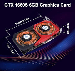 ZER-LON Gaming GeForce GTX 1660 Super Graphics Card, 6GB GDRR6 192Bit PCIE 3.0X16 and 1530 Mhz Gpu Clock, Dual Freeze Fans Video Card with HDMI/DP/DVI Ports Support 4K and 8K HD for Computer PC Gaming