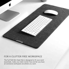 DailyObjects Combo Super Smooth Vegan Leather Reversible, Anti Slip, Water Resistent Felt Turf 2.0 Desk Mat | Vegan Leather Black Desk Tray Organiser - Set of 2