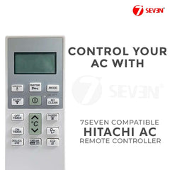 7SEVEN® Compatible with Hitachi Split Ac RSE/ESE/CSE-314HBD Model Original Remote of 168 Part Number Only Suitable with 1.2 Ton 3 Star Air Conditioner - Not Universal Hitachi Ac Remote