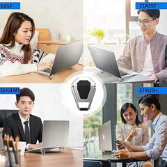 EDNITA ( 2Pcs Mini Laptop Stand for Desk | Portable Metal PC Desk Stand, Aluminium Cooling Pad Mini Clip Compatible with MacBook Apple Laptop, Lenovo, Dell, Hp, Acer & Other Laptops (Black)