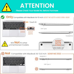 ZORBES® Laptop Cover 13.3 Inch for MacBook Air M1 A2337 A2179 A1932 Mac Book Air 13 Inch Case Compatible with Apple 2020 2019 2018 Release Waterproof Clear Plastic Hard Shell Case Cover Protector