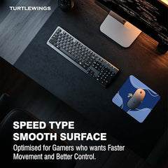 TURTLEWINGS | Mousepad | Inspirational Quote Mousepad – 22x18 cm, 3mm Thick | Abstract Design Non-Slip Rubber Base | Office, Study & Gaming Use | Premium Smooth Surface 3