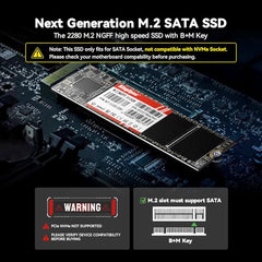 KingSpec 512GB SATA III 6 Gb/s M.2 (2280) 3D NAND NGFF Internal Solid State Drive NT-512