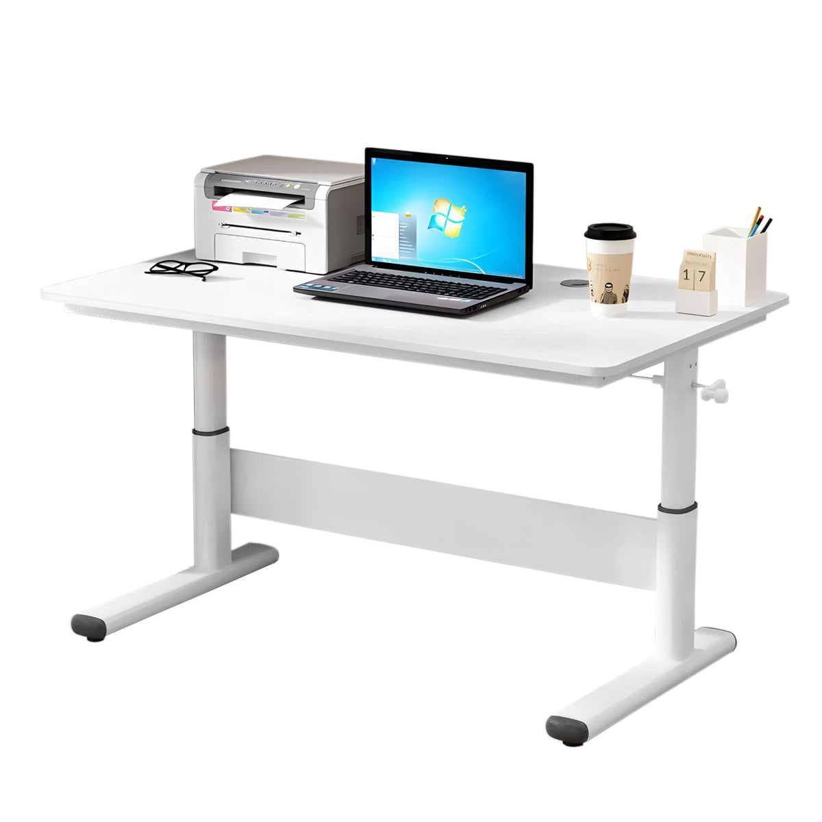 SYGA Lifting Desk Table Student Desk Home Study Desk Children's Writing Desk Can Lift Desk Computer Desk(120 X 60 CM White)