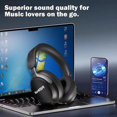 GameSir Newly Launches Echo Plus: Premium Over-Ear Wireless Bluetooth Headphones Deep Bass, Passive Noise Cancellation, Built-in Mic,5 Hours of Music & Talk Time, for Adults Men & Women (White)